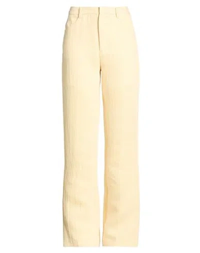 Zadig & Voltaire Woman Pants Pastel Yellow Size 2 Cotton, Linen, Polyester, Polyamide