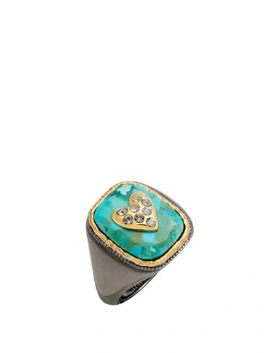 Zadig & Voltaire Woman Ring Turquoise Size 5.25 Metal In Gold