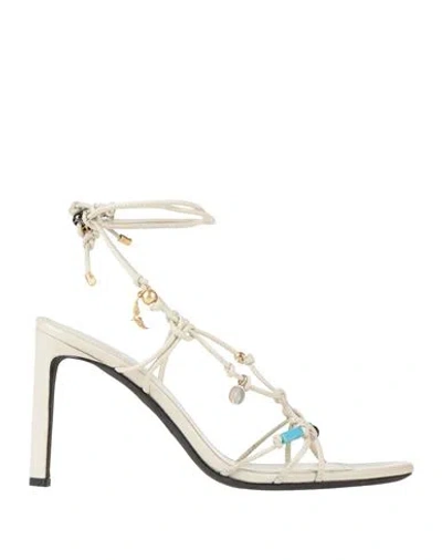 Zadig & Voltaire Woman Sandals Ivory Size 8 Lambskin In White