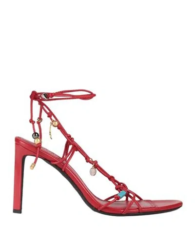 Zadig & Voltaire Woman Sandals Red Size 9 Leather