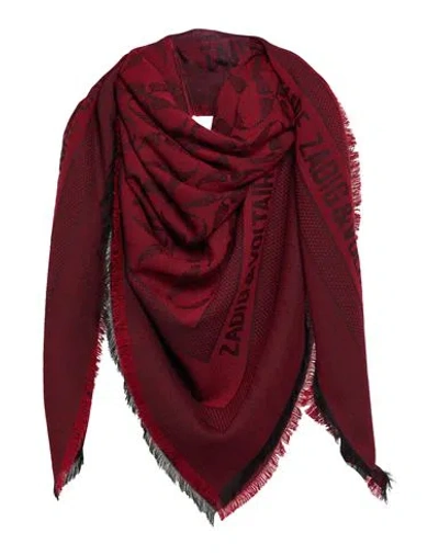 Zadig & Voltaire Woman Scarf Burgundy Size - Modal, Acrylic, Wool, Viscose