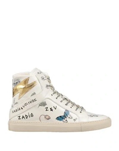 Zadig & Voltaire Woman Sneakers White Size 11 Leather