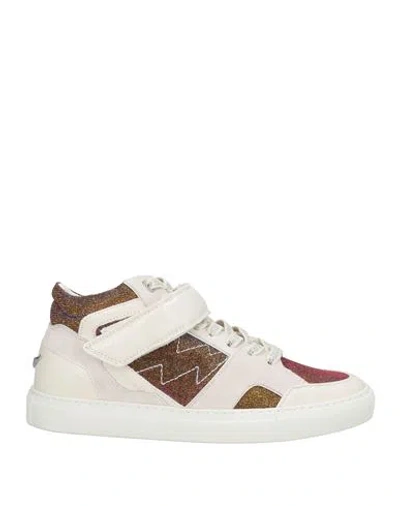 Zadig & Voltaire Woman Sneakers White Size 8 Leather, Textile Fibers In Multi