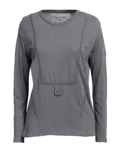 Zadig & Voltaire Woman T-shirt Grey Size M Cotton, Modal