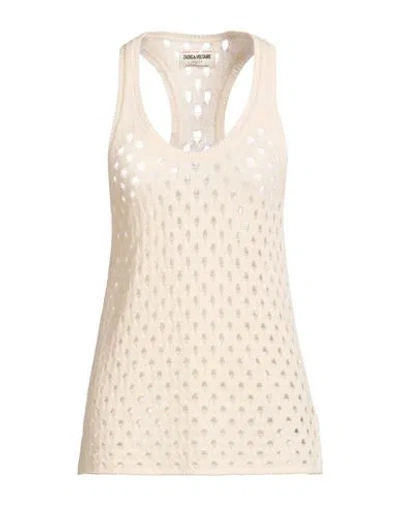 Zadig & Voltaire Woman Tank Top Cream Size M Recycled Cashmere, Cashmere, Wool In Neutral