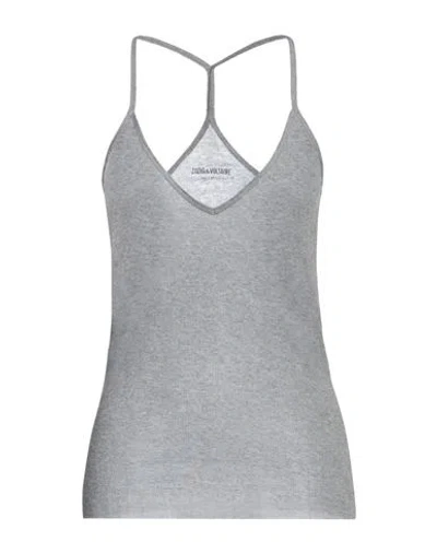 Zadig & Voltaire Woman Tank Top Light Grey Size L Modal In Grey