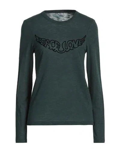 Zadig & Voltaire Woman T-shirt Deep Teal Size L Cotton, Recycled Polyester In Brown