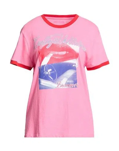 Zadig & Voltaire Woman T-shirt Pink Size L Cotton, Linen, Lyocell