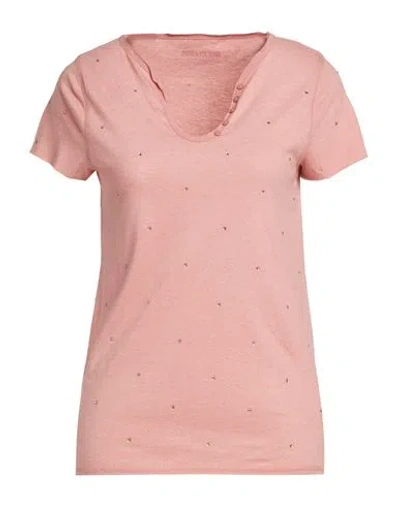 Zadig & Voltaire Woman T-shirt Pink Size L Polyester, Cotton, Linen