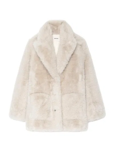 Zadig & Voltaire Women's Fleur Faux-fur Coat In Sand