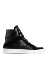 Zadig & Voltaire Zadig&voltaire Womens Noir High Flash Crinkle-texture Leather High-top Trainers In Black