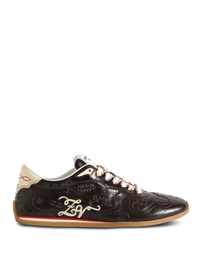 Zadig & Voltaire Women's Laser Tagged Leather Dance Sneakers In Multi