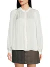 Zadig & Voltaire Women's Puff Sleeve Band Collar Button Down Shirt In Judo