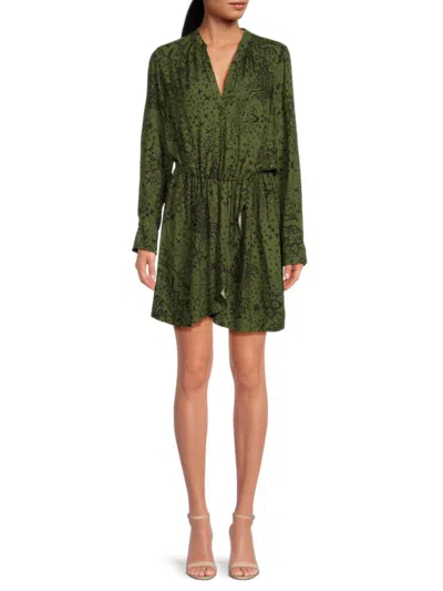 Zadig & Voltaire Women's Rinka Print Mini Dress In Kaki