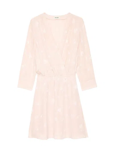 Zadig & Voltaire Women's Rucas Flash Heart Jacquard Silk Minidress In Silver