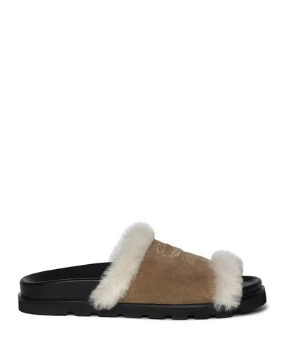 ZADIG & VOLTAIRE WOMEN'S TEDDY BARE SHEARLING SLIDE SANDALS