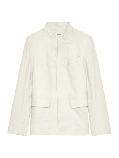 Zadig & Voltaire Women's Veryn Leather Blazer In White