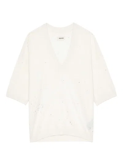 Zadig & Voltaire Women's Wully Lico Rhinestone-embellished Sweater In White