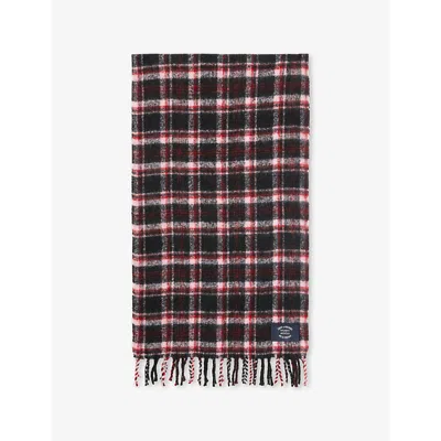 Zadig & Voltaire Womens Anthracite Joan Tartan Wool-blend Scarf In Neutral