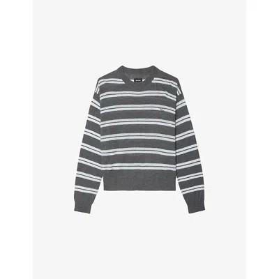Zadig & Voltaire Swapy Cashmere Sweater In Gray