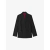 Zadig & Voltaire Womens Anthracite Vaska Lapel-collar Double-breasted Flannel Blazer In Gray