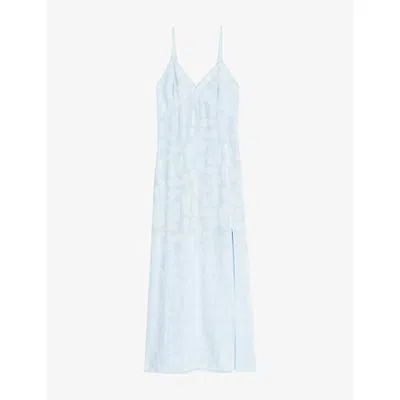 Zadig & Voltaire Womens Zadig&voltaire Ramelil Paisley-pattern Silk Maxi Dress In Blue