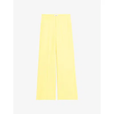 Zadig & Voltaire Womens Banana Panol Wide-leg Woven Trousers In Yellow