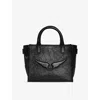 Zadig & Voltaire Womens Black Angel Xs Leather Tot In Black
