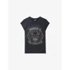 Zadig & Voltaire Zadig&voltaire Cloe Hc Skull Strass In Black