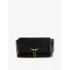 Zadig & Voltaire Womens Black Gold Rocky Ii Wing-embellished Leather Cross-body Bag In Multi