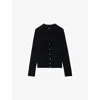 Zadig & Voltaire Womens Black Jemma Diamante-buttoned Merino-wool Cardigan In Black