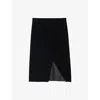 Zadig & Voltaire Womens Black Julen Lace Velvet Midi Skirt In Black