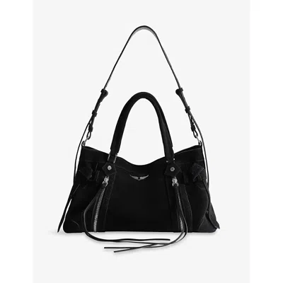 Zadig & Voltaire Womens Black Madison Small Suede Top-handle Bag