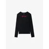 Zadig & Voltaire Womens Black Nosfa Brand-intarsia Merino-wool Jumper In Black
