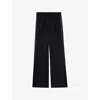 Zadig & Voltaire Womens Black Poma Satin-stripe Straight-leg Low-rise Stretch-woven Trousers In Black