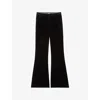 Zadig & Voltaire Womens Black Prevy Flared-leg Mid-rise Cotton-velvet Trousers In Black