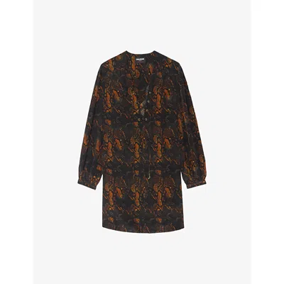 ZADIG & VOLTAIRE WOMENS ZADIG&VOLTAIRE RAMELA GRAPHIC-PRINT SILK MINI DRESS