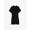 Zadig & Voltaire Womens Black Rerzo V-neck Silk Mini Dress In Black