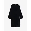 Zadig & Voltaire Rinas Plunge Neck Long Sleeve Dress In Black