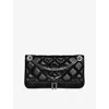 Zadig & Voltaire Rock Ii Diamond Quilted Monogram Leather Crossbody Bag In Black