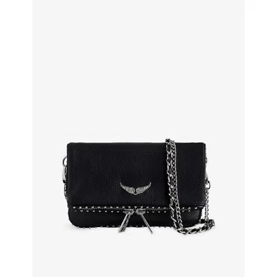 Zadig & Voltaire Womens Black Rock Nano Leather Clutch Bag