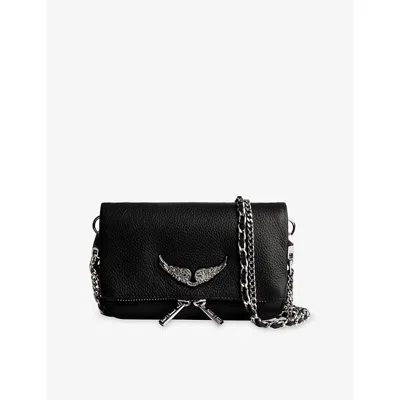 Zadig & Voltaire Womens Zadig&voltaire Rock Nano Leather Clutch Bag In Black