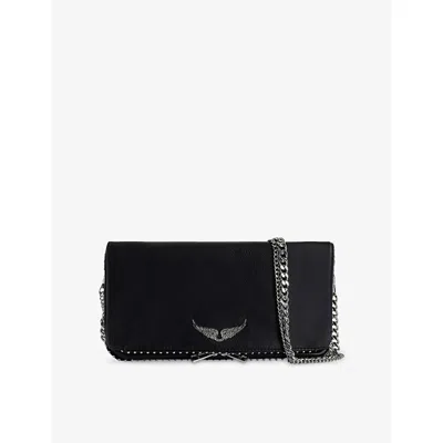 Zadig & Voltaire Womens Black Rock Stud Leather Shoulder Bag