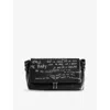 Zadig & Voltaire Womens Black Rocky Ii Graffiti Leather Cross-body Bag In Black