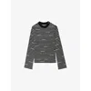 Zadig & Voltaire Womens Black Striped Knitted Wool And Cashmere Jumper In Black