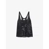Zadig & Voltaire Womens Tarysa Star-embellished Woven Top Black In Black