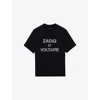 Zadig & Voltaire Womens Black Tedda Rhinestone-embellished Cotton-jersey T-shirt In Black