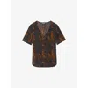 Zadig & Voltaire Womens Terzo Animal-print Silk Shirt Black Xs In Black