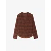 Zadig & Voltaire Womens Black Tink Paisley-print Long-sleeved Satin Blouse Xs In Brown