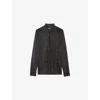 Zadig & Voltaire Womens Black Tulba Metallic Tie-neck Woven Shirt In Black